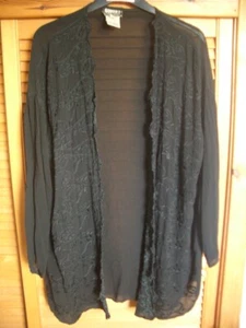 Vintage Ladies Ghost by Andrea Sargeant Black Embroidered Jacket Size M - Picture 1 of 6