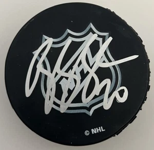 Brandon Saad Signed Autographed Vegas Golden Knights Blackhawks NHL Logo Puck - Picture 1 of 2