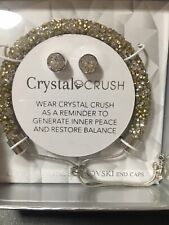 Crystal Crush Silver Tone Bracelet & Stud Earrings Set  NWT