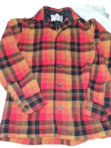 Vtg. PENDLETON Knockabout Shirt~100% wool  childrens  Red Tartan-S~As-Is - Picture 1 of 7