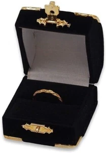 Velour Brass Clasped Jewelry Gift Box - Picture 1 of 10