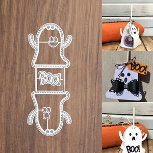 Stitched Ghost Treat Holder w BOO! Cutting & Embossing Dies – Candy Lollipop - Picture 1 of 11