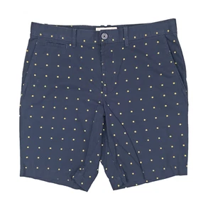 Original Penguin Chino Shorts Mens 31 Slim Navy Blue Yellow Flowers Summer - Picture 1 of 6