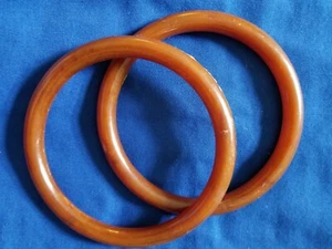 Plastic Purse Handles Reddish Brown Size 5" Diameter One Pair - Picture 1 of 2