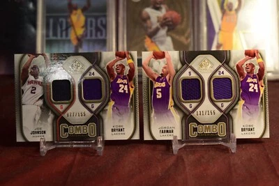 2009-10 SP Game Used 2 card lot Kobe Bryant Johnson/Farmer Combo Materials /155 - Image 1 of 4