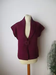 Rabe Damen Strick Weste Gr. 38-40 rot Schalkragen 1 Knebelverschluß - Bild 1 von 7