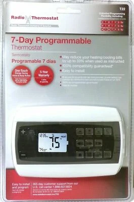 Radio wall Thermostat T22 Backlit 7 Day Programmable Energy Saving  - Image 1 of 4
