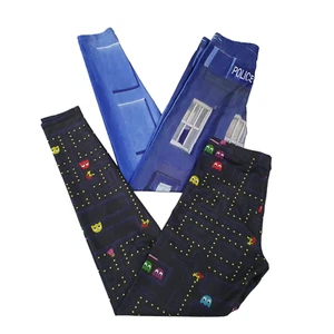 Living Dead Size S Bundle Dr Who Blue Police Box & Mario Bros. Pacman Leggings - Picture 1 of 11