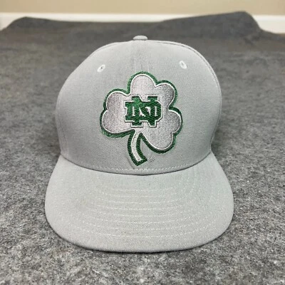 Notre Dame Fighting Irish Mens Hat 7 Fitted New Era Gray Green New Era 59Fifty - Image 1 of 4