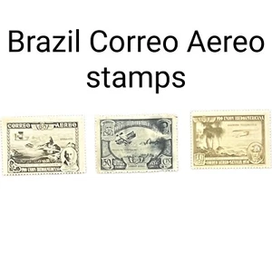 BRASILIEN CORREO AEREO LOT VON 3 LUFTPOST BRIEFMARKEN SJXX-422 - Bild 1 von 2