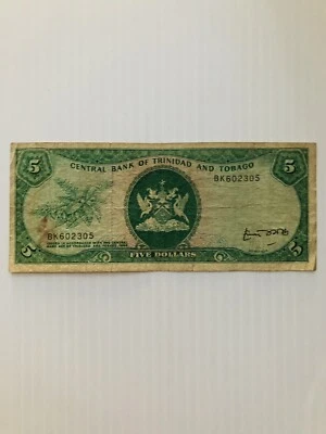 Trinidad and Tobago 5 Dollars ND (1977) P-31 Rare Signature - Image 1 of 2