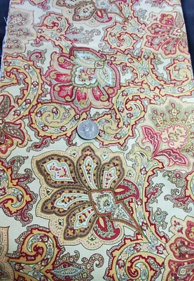 1 yd Waverly Inspirations Fabric Floral Geometric Damask - Image 1 of 3