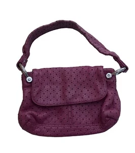 Gap Pink Leather Handbag Perforated Stars Lined Inner Pocket Soft Colourful - Picture 1 of 8