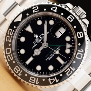 2007 ROLEX GMT MASTER II 116710LN STAINLESS STEEL BLACK DIAL CERAMIC WATCH - Picture 1 of 10