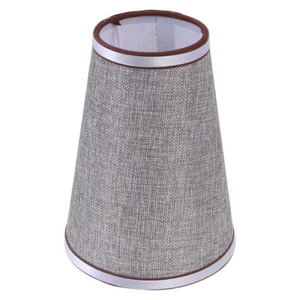 Linen Lamp Shade Office Replacement Fabric Small Grey Pleated Lampshade - Picture 1 of 12