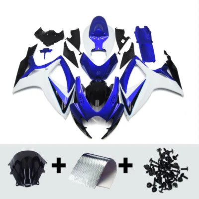 Fairing Kit for Suzuki GSXR600 GSXR750 2006 2007 Blue White Injection Bodywork - Image 1 of 4