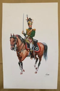 M2653 MILITARY UNIFORM PRINT - ILLUSTRATION - BY HORSE - MILITARY ART - Picture 1 of 1