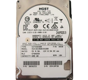 Hitachi HUC101860CSS200 0B36253 CF0ADC0 12Gb/s 10k 128MB 600gb SAS 2,5" HDD - Bild 1 von 1