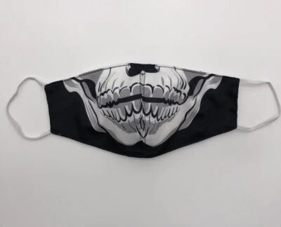 Skull Face Mask- Hypoallergenic- Japanese Cotton- Washable - Image 1 of 4