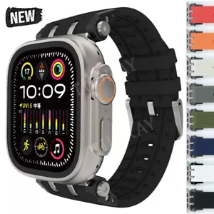 Silicone Watch Band Strap For Apple Watch 10 9 8 7 6 SE 42/44/45/46/49mm Ultra 2 - Picture 1 of 32