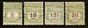 Luxembourg - Postage Dues 1907, - Scott no. J1-J4 Used - Picture 1 of 1