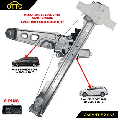 Front Left Window Regulator Motor for PEUGEOT 3008 and 5008 I - 9221FF 9221.FF - Image 1 of 4
