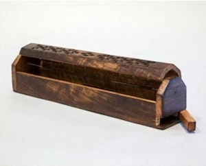 NEW and Hand made mango wooden coffin incense burner. - Picture 1 of 1