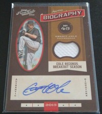 2016 Panini Prime Cuts Gerrit Cole Auto Biography Relic 41/49 Pittsburgh Pirates