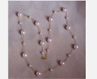 élégant collier perle ronde blanc 22" AAA+ véritable naturel Akoya or 14 carats