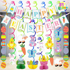 JOYIN 31Pcs Easter Hanging Swirl Decorations, Happy Easter Ceiling Hanging Bunny