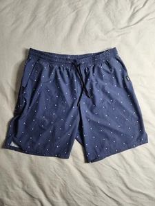 Pantalones Cortos UNRL Stride Para Hombre Talla XL Azul Marino Blanco Geométrico Ligero Atlético NUEVO - Imagen 1 de 9