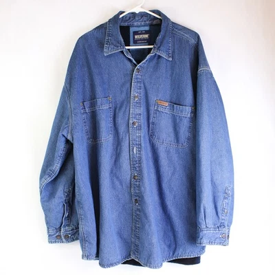 Wolverine Hombre 2XL Azul Jean Aislado Franela Forrado Invierno Trabajo Camisa - Imagen 1 de 4