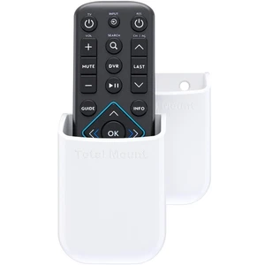 2 Pack Medium White Universal Remote Holder, Wall, TV Mount Storage Caddy, Set - Picture 1 of 8