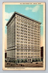 Omaha NE-Nebraska, City National Bank Building, antica cartolina d'epoca - Foto 1 di 2