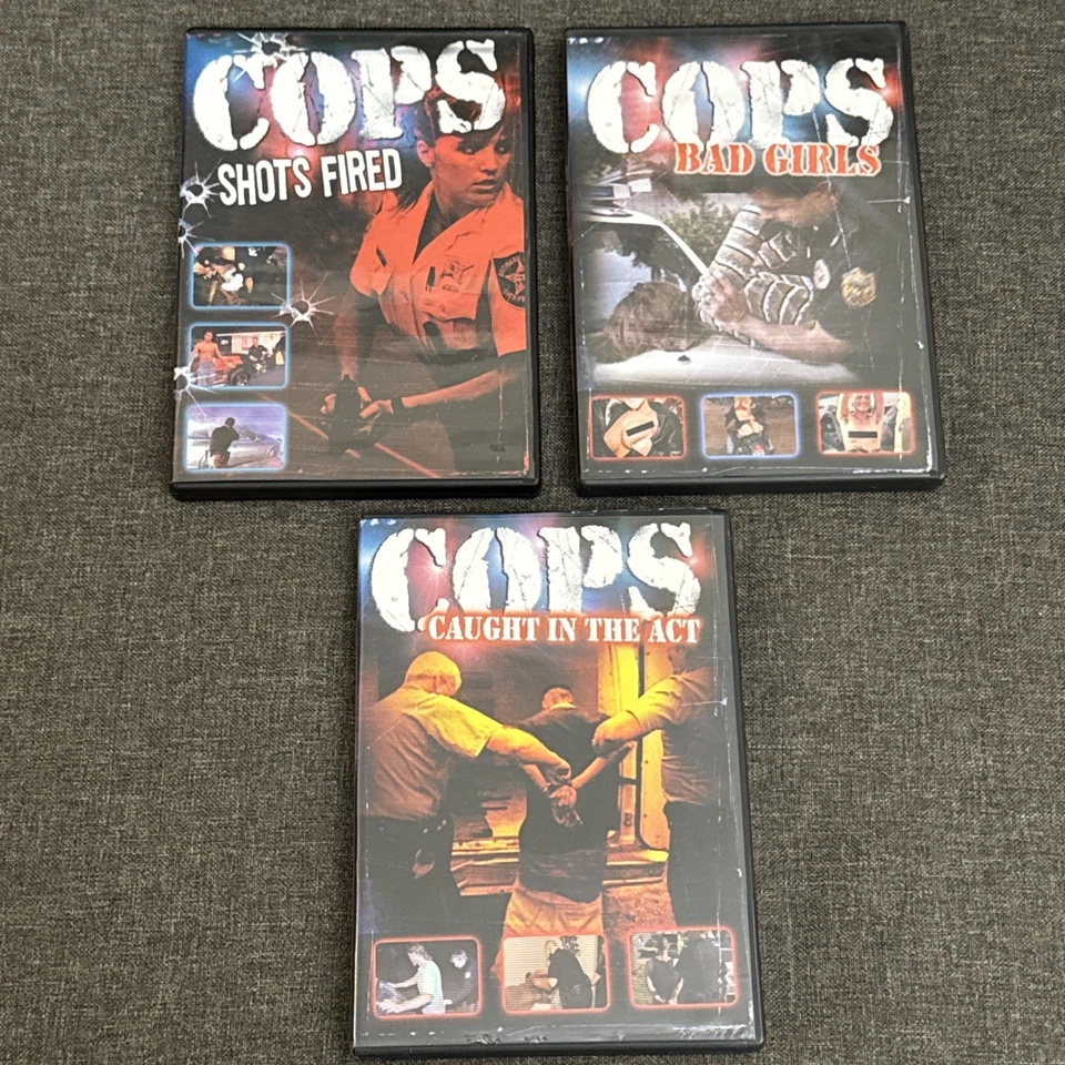COPS Too Hot For TV show- 3 DVD LOT Bad Girls, Shots Fired, Caught In The Act - Image 1 of 4