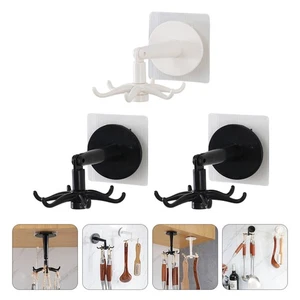 Ganchos de ducha adhesivos para estante de almacenamiento de pared de 3 piezas cocina baño - Imagen 1 de 12