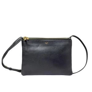 Auth CELINE Trio Large - Black Leather Shoulder Bag - Picture 1 of 8