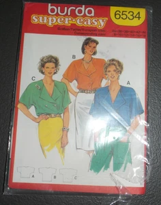 Burda 6534 Germany Super Easy Shirt Pattern Uncut Sizes 8-18 - Picture 1 of 2