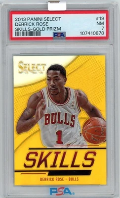 2013 Panini Select DERRICK ROSE /10 Gold Prizm #19 BULLS PSA 7 *POP 1* M663 - Image 1 of 3