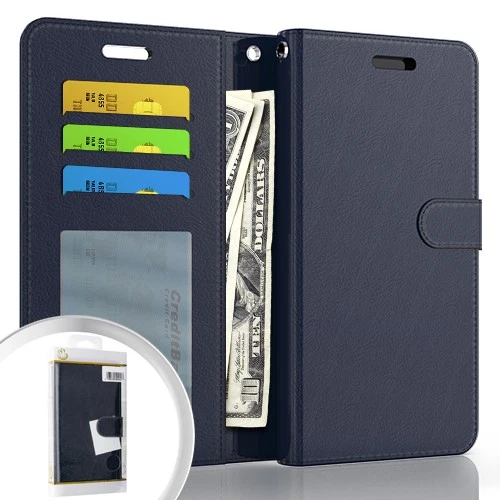 GSA Leather Flip Wallet Case for Samsung Galaxy S21 (6.2") - Blue - Image 1 of 1