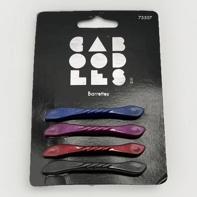 Goody Caboodles Barrettes Wire Clasp Jewel Tone Colors 4 Pc Vintage 1990s - Image 1 of 3