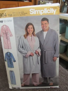 SIMPLICITY PATTERN 8804 HIS OR HERS MORGENMANTEL XL BIS XXXL - Bild 1 von 2