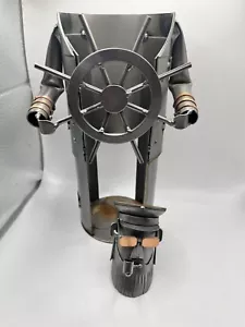 H&K Steel Sculptures Wine Bottle People Ship's Captain - Picture 1 of 8