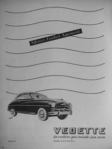 PUBLICITÉ PRESSE 1951 SILENCE CONFORT FORD VEDETTE LA VOITURE QUI MÉRITE SON NOM - Bild 1 von 1