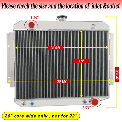 Radiador de 3 filas adecuado para Dodge W100 W200 B300 D100 D150 D200 1971-1979 furgoneta 5,2 L 5,9 L V8 Foto 1 de 4