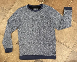 Kenneth Cole Reaction Hombres Pullover Gris Azul Jaspeado Cuello Redondo Sudadera M - Imagen 1 de 8