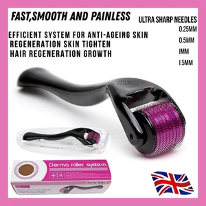 DERMA SKIN ROLLER 540 TITANIUM MICRO NEEDLE ANTI AGEING HAIR REGENERATION GROWTH - Picture 1 of 22