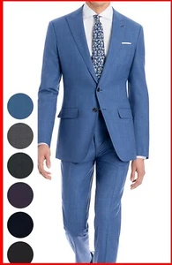 Trajes de hombre azul claro hechos a medida hechos a medida a medida traje - Imagen 1 de 7