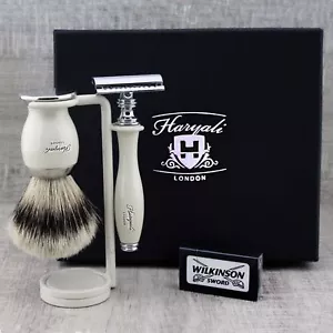 Traditional Shaving Kit for Men - Double Edge Razor,Badger Hair Brush with Stand - Picture 1 of 4