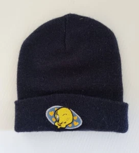 Vintage 1998 ACME Looney Tunes Beanie Tweety Bird Aust Acrylic Hat Cap Cuffed - Picture 1 of 5